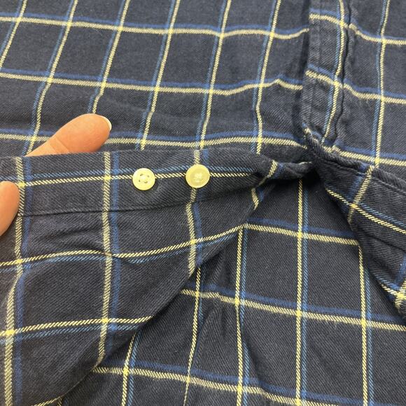 Ralph Lauren Polo Jeans Co Flannel Plaid Shirt Men's L/XL Navy Blue Preppy Y2K - Picture 9 of 12